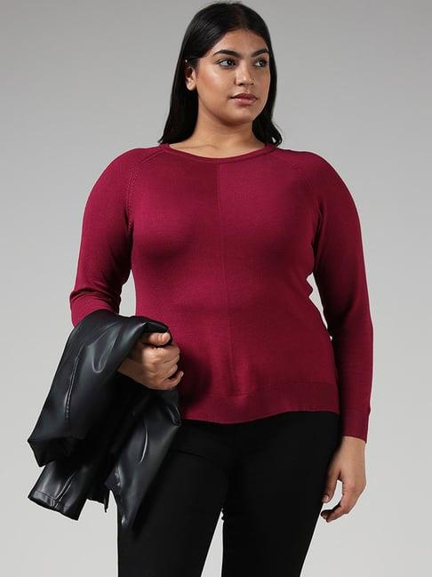 gia by westside solid plum sweater
