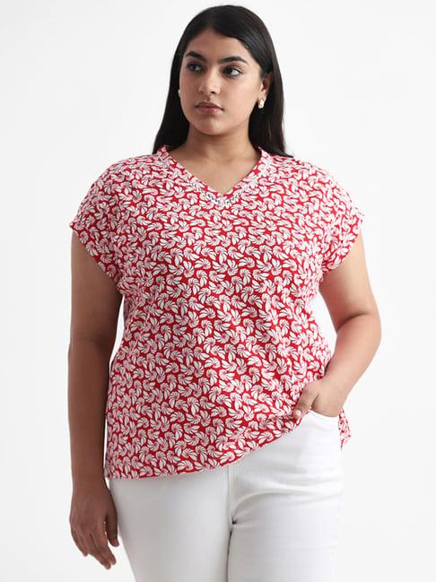 gia by westside swirl printed red top