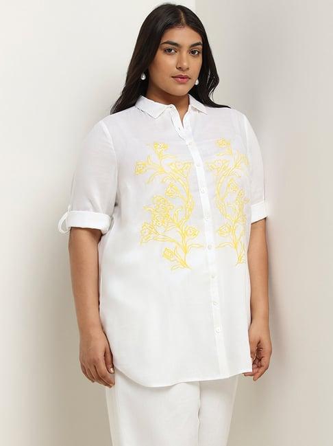 gia by westside white embroidered shirt
