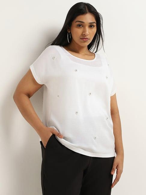 gia by westside white relaxed-fit t-shirt