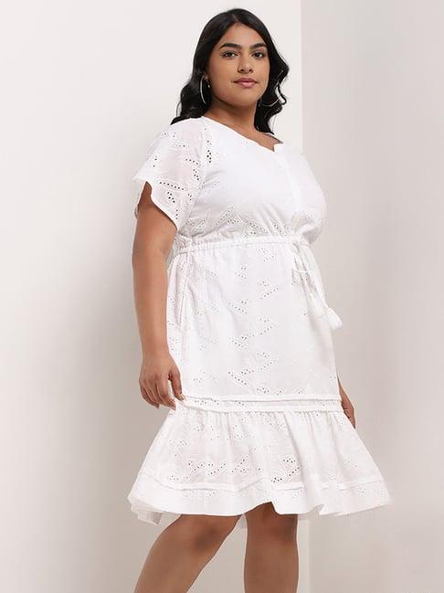 gia by westside white schiffli design tiered dress