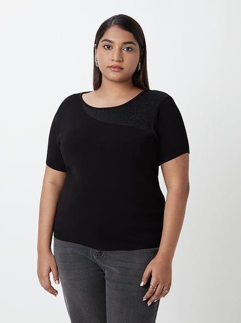 gia curves by westside black shimmer detailed top