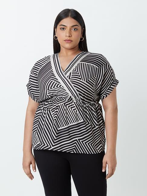 gia curves by westside black striped top