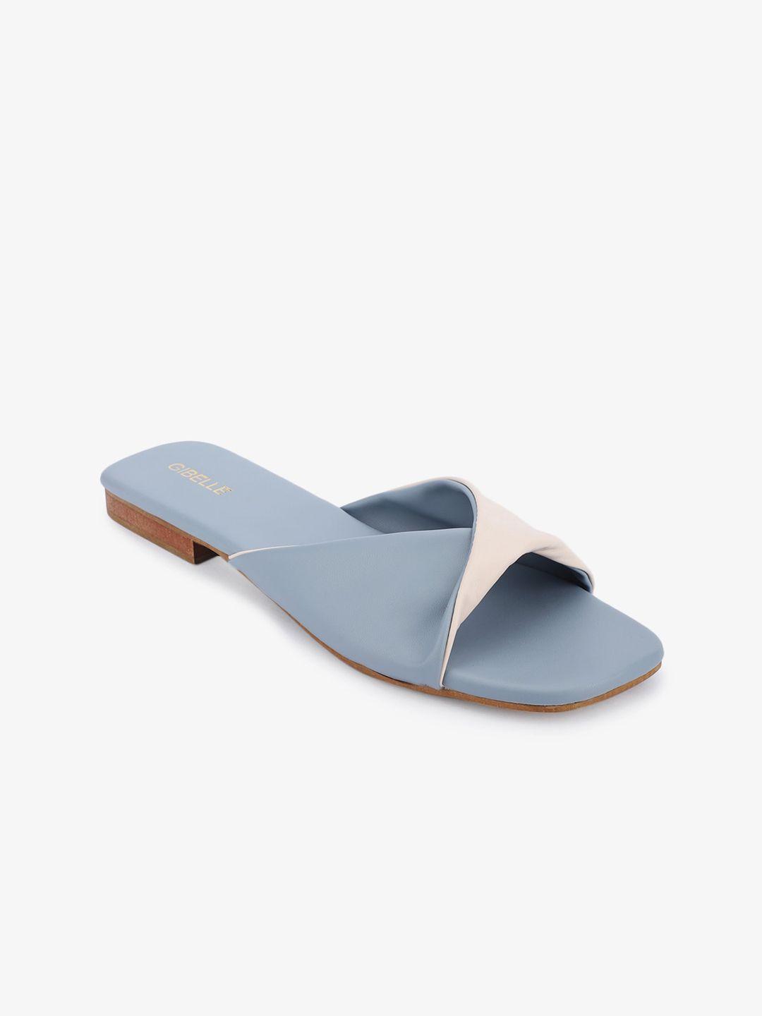 gibelle colourblocked open toe flats