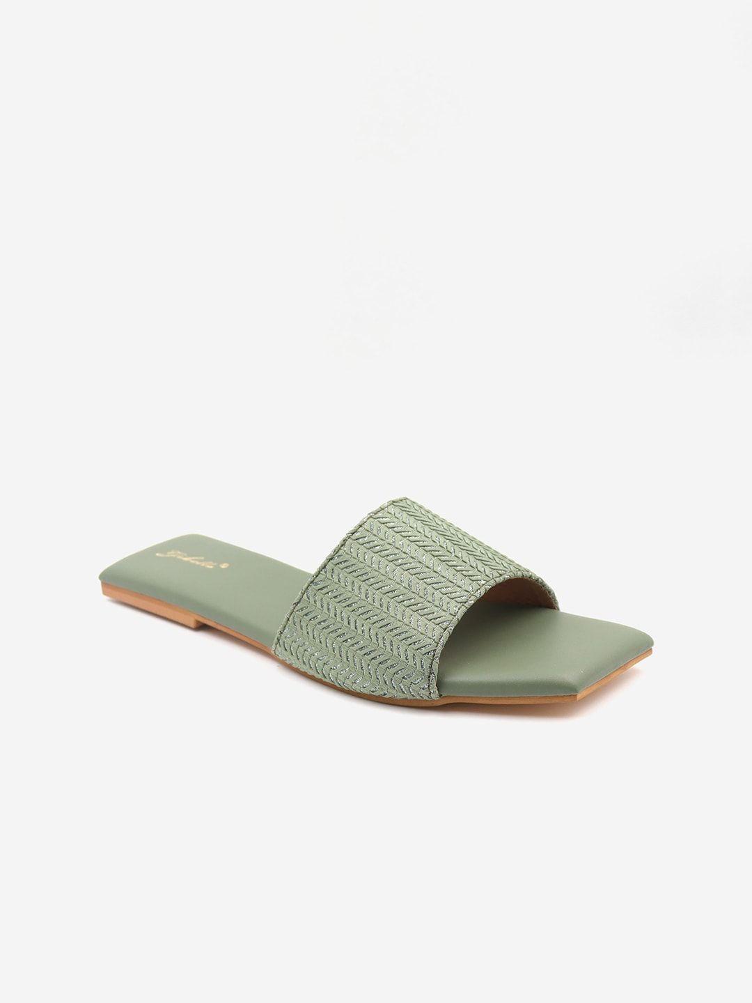 gibelle women green textured mules