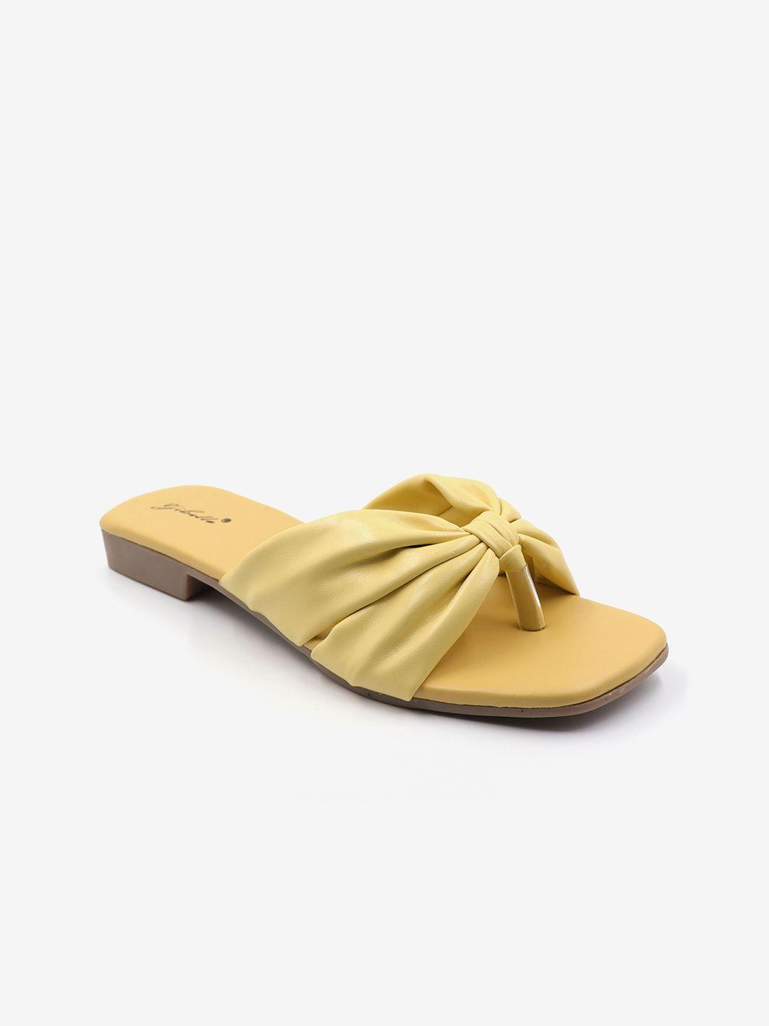 gibelle women yellow open toe flats