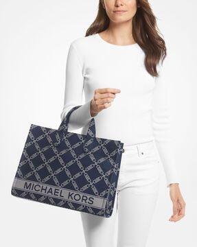 gigi large empire logo jacquard tote bag