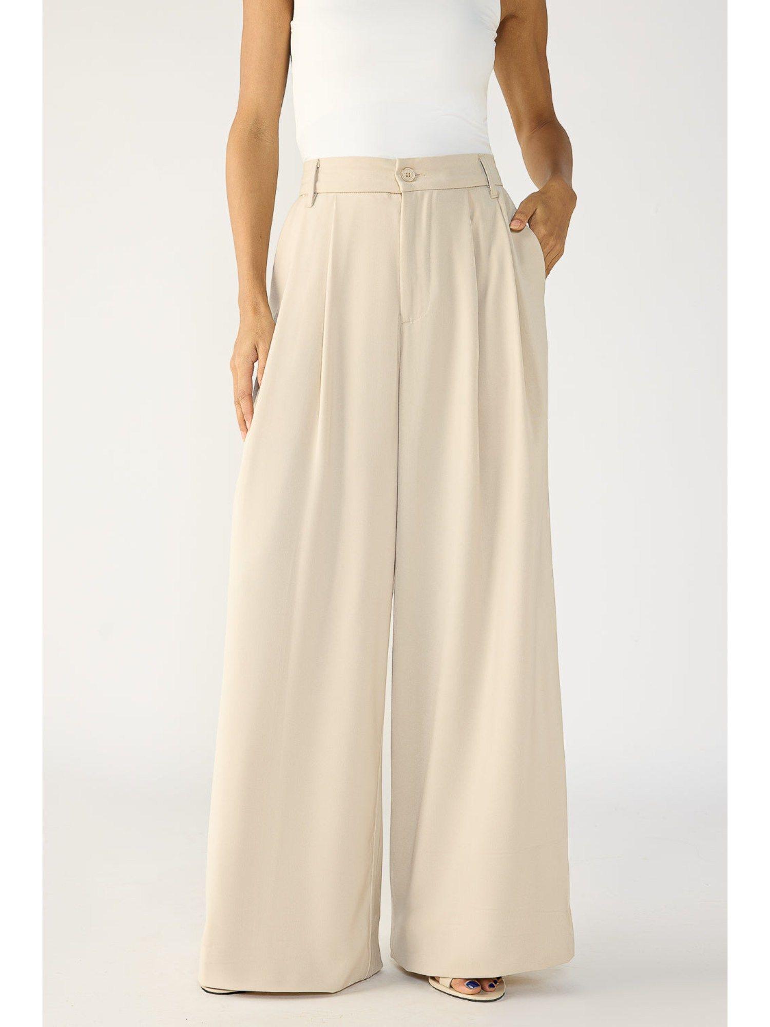 gilded beige flex fit korean trouser