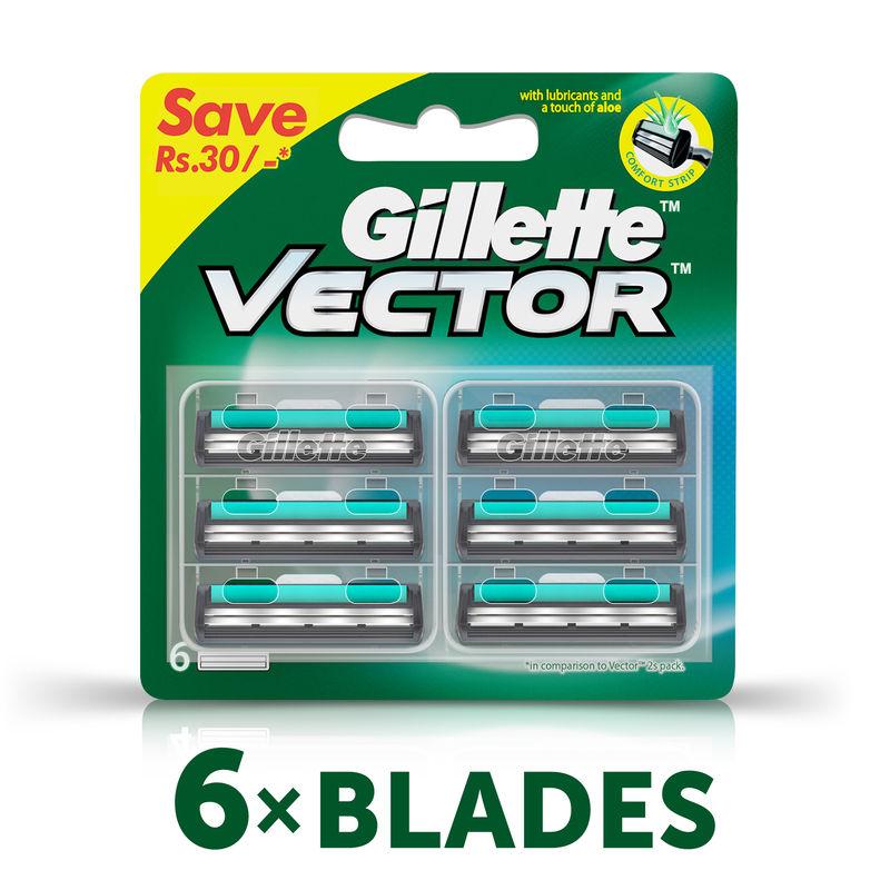 gillette vector plus cartridge 6 pack save rs.30