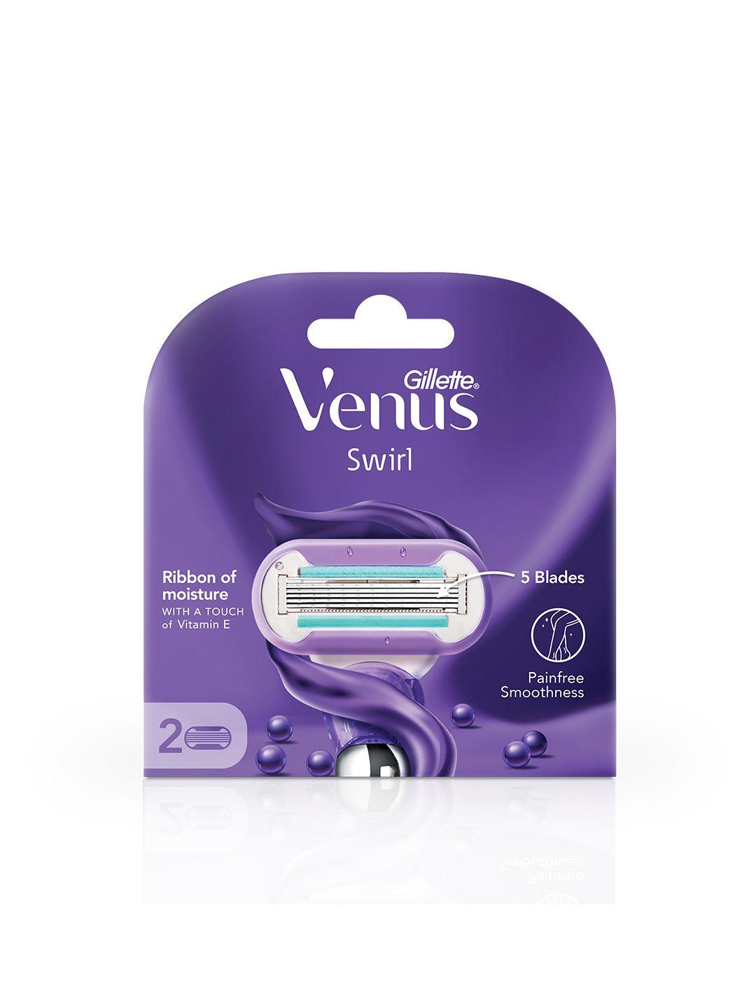 gillette venus women 2 pcs swirl hair removal cartridges - purple