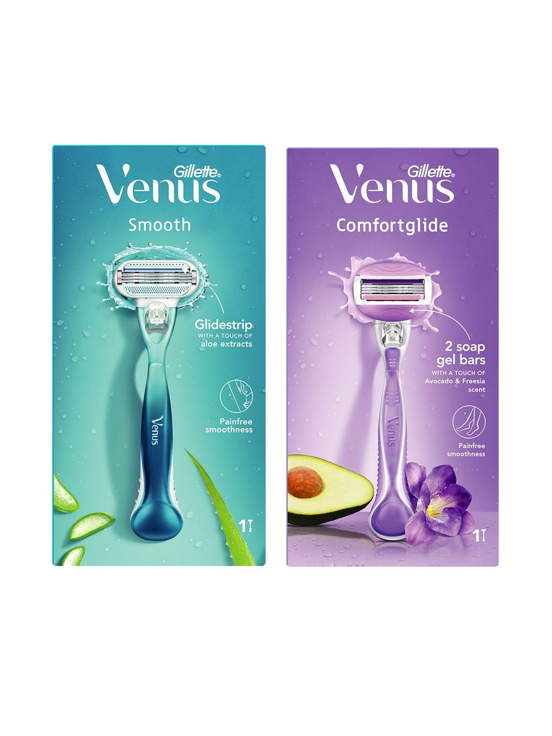 gillette venus women set of 2 hair removal razors - breeze & smooth