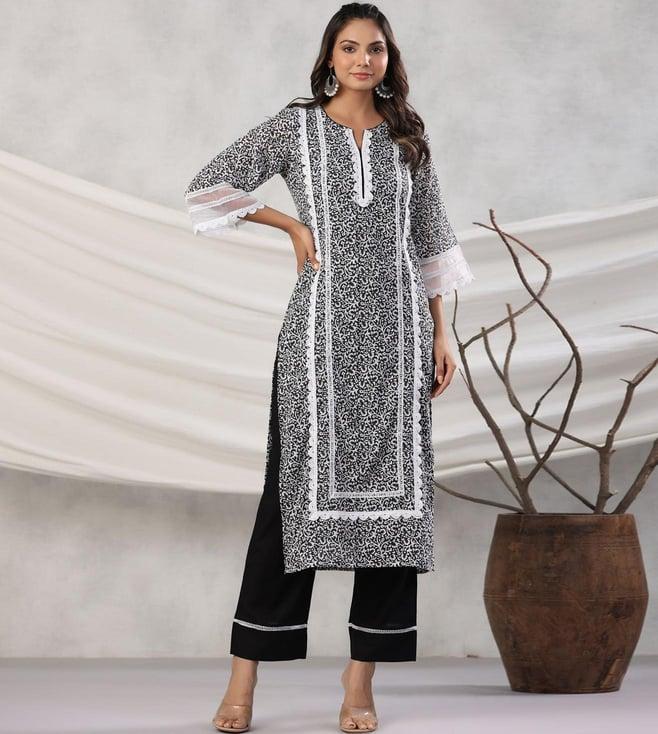 gillori black plus one rajnig and ha kurta with palazzo