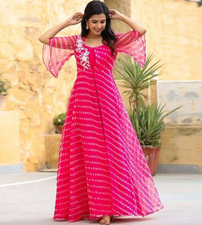 gillori hot pink plus one layered dress