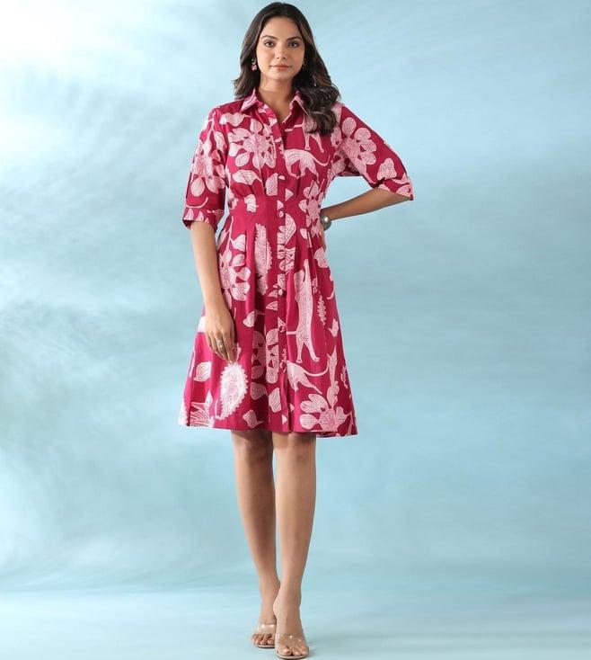 gillori onion pink additional knee length dress