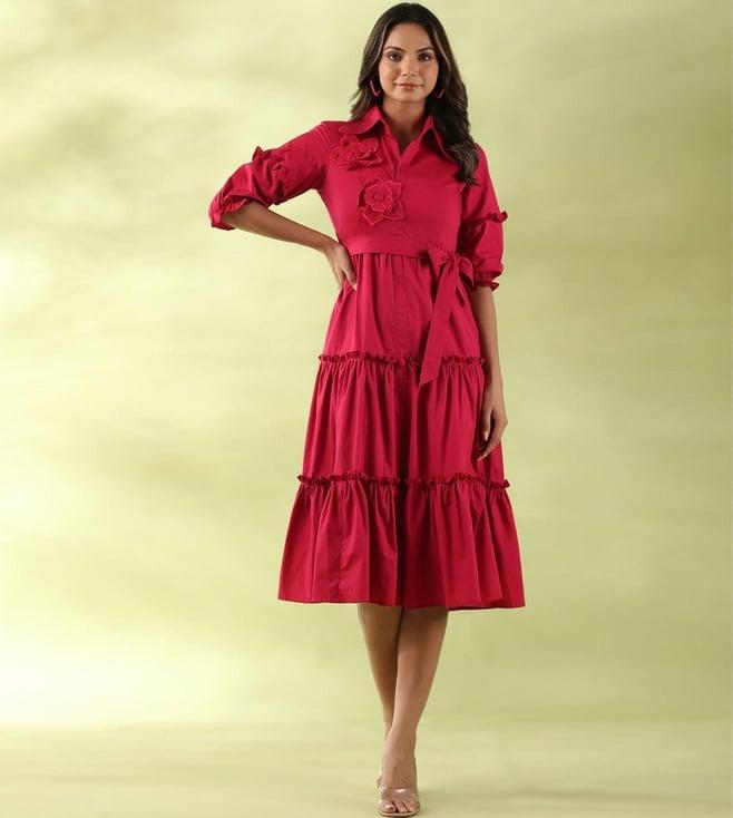 gillori red additional zinnia tiered dress