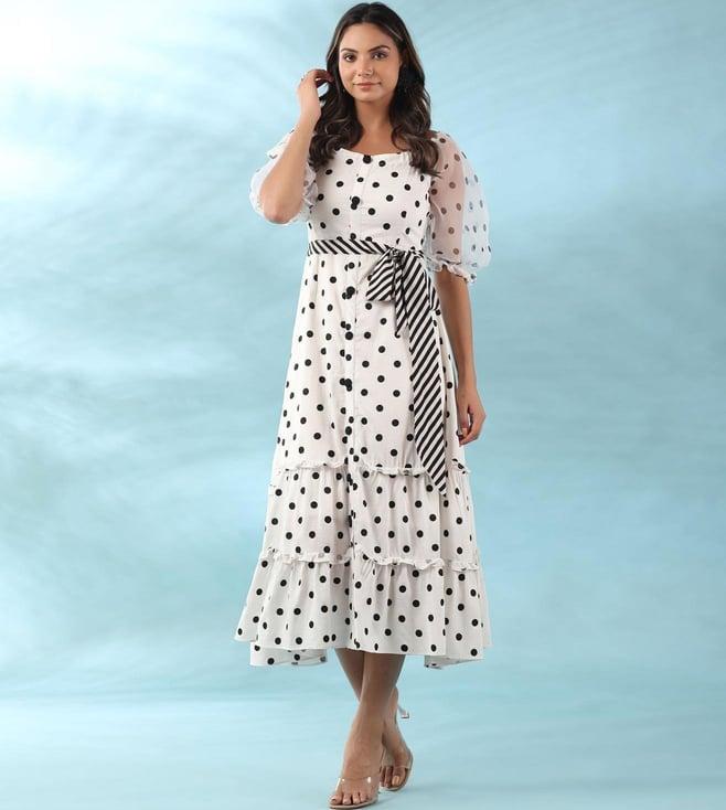 gillori white additional polka tiered dress