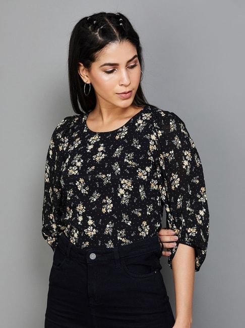 ginger-by-lifestyle-black-floral-print-top