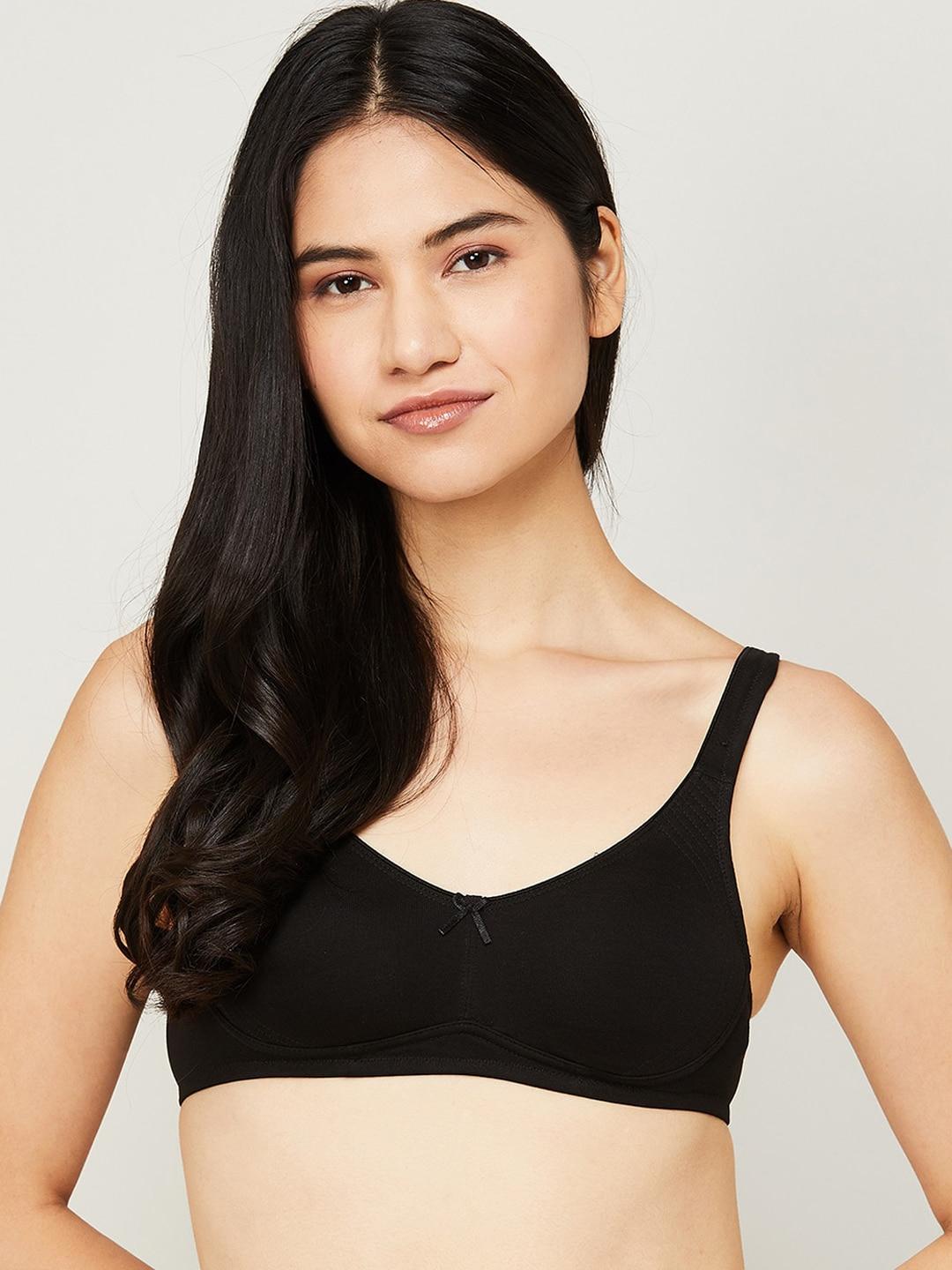 ginger by lifestyle black lightly padded & non wired solid bra