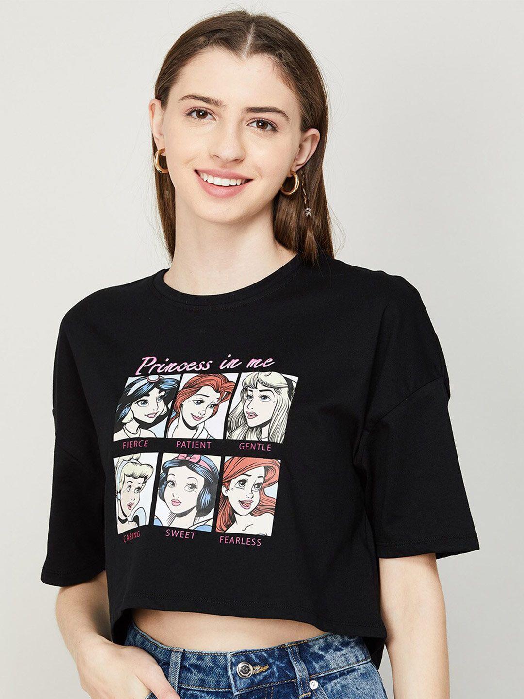 ginger by lifestyle disney print pure cotton boxy crop top
