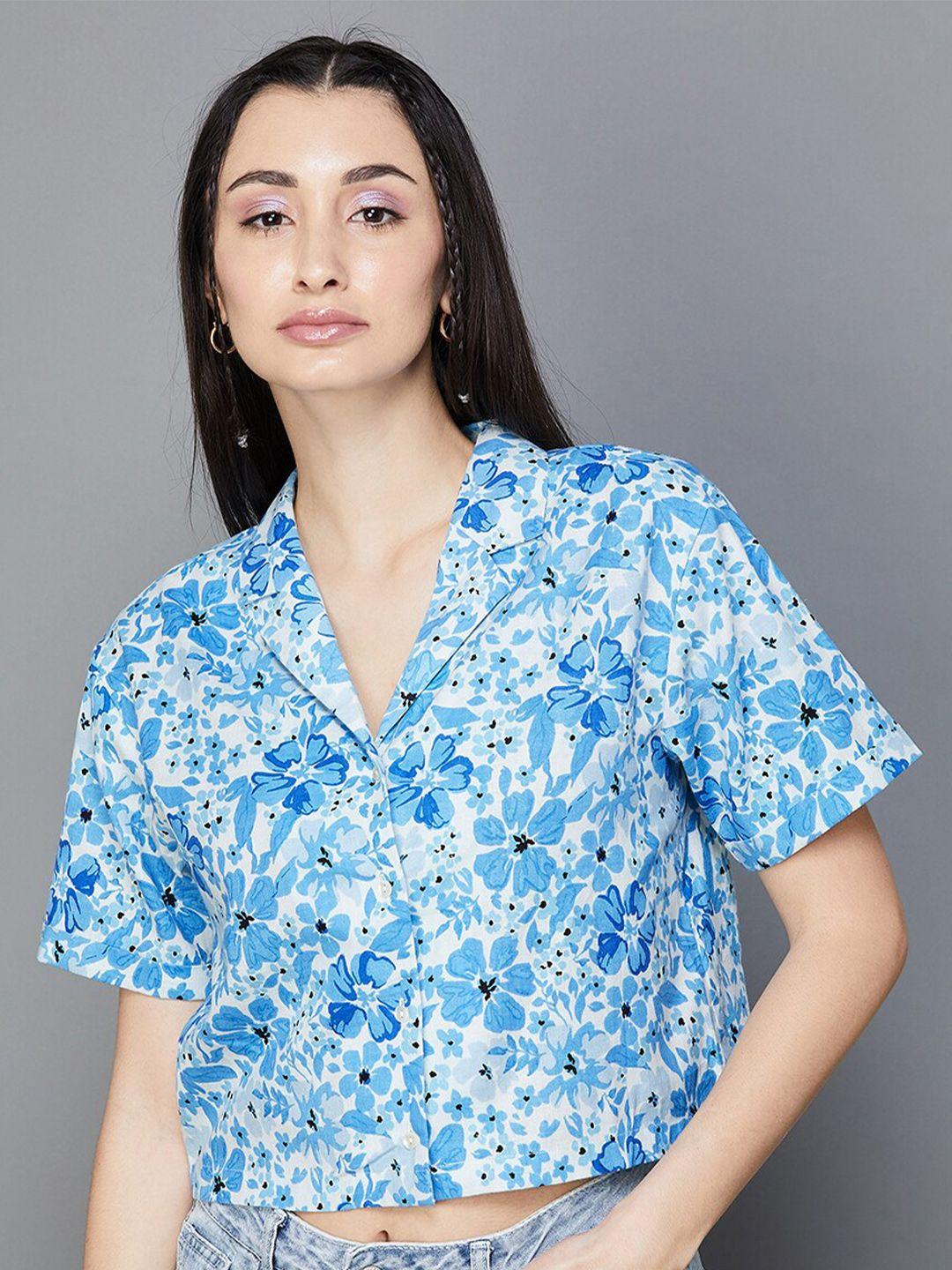ginger by lifestyle floral printed cotton casual shirt