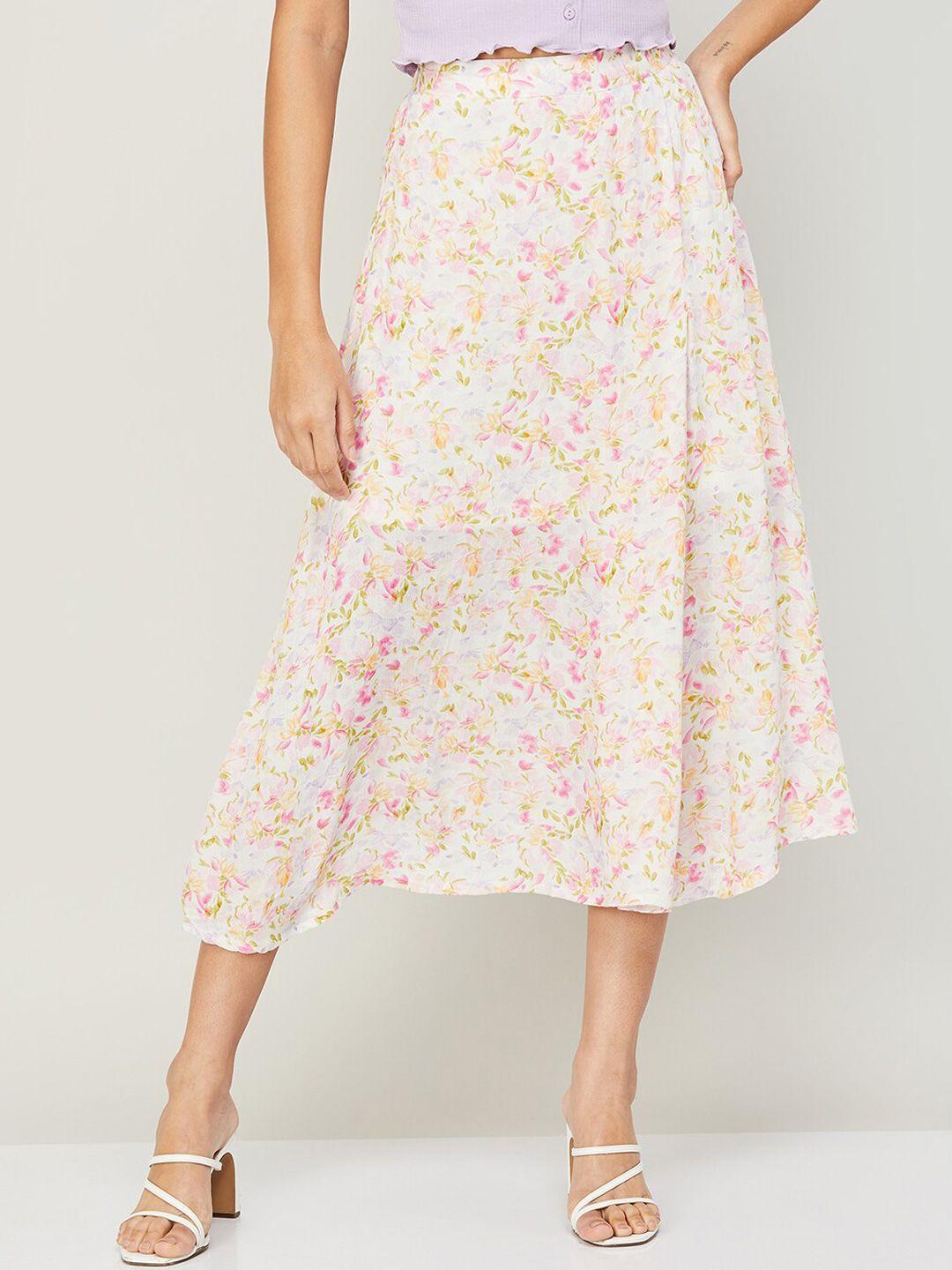 ginger by lifestyle floral printed knee length skirt