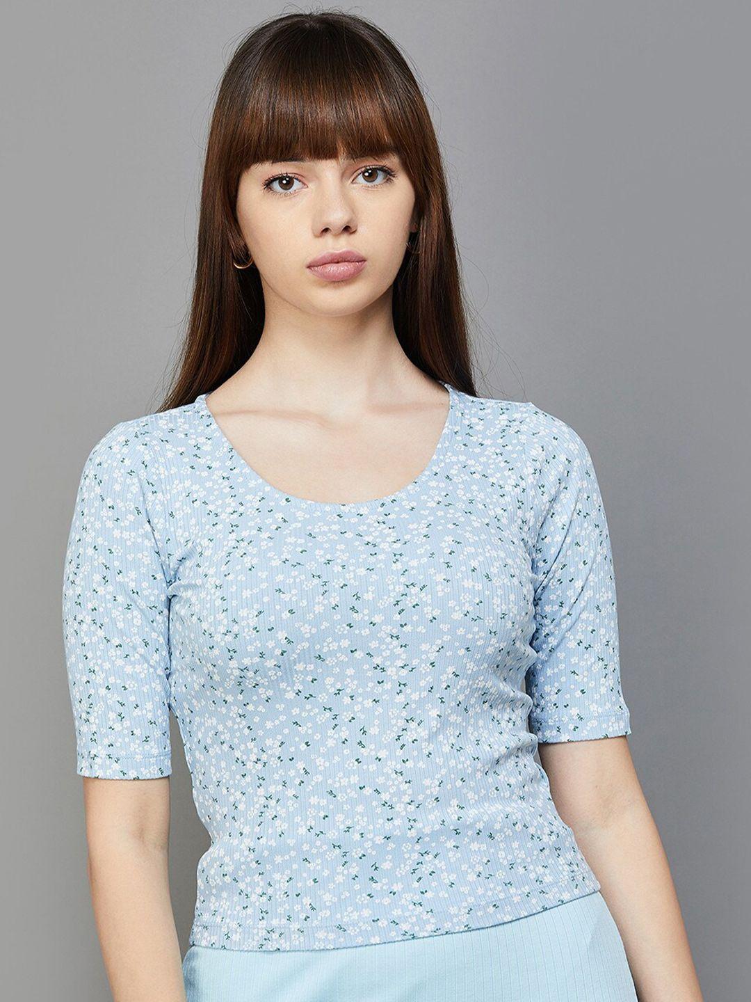 ginger by lifestyle floral printed round neck top