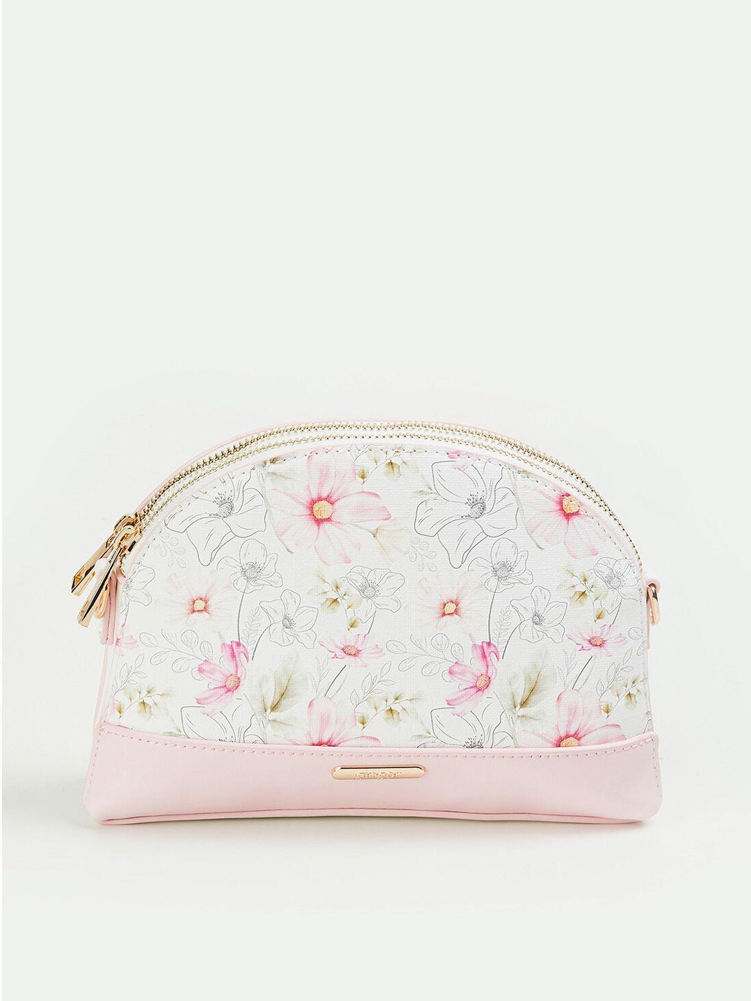 ginger by lifestyle floral printed structured sling bag