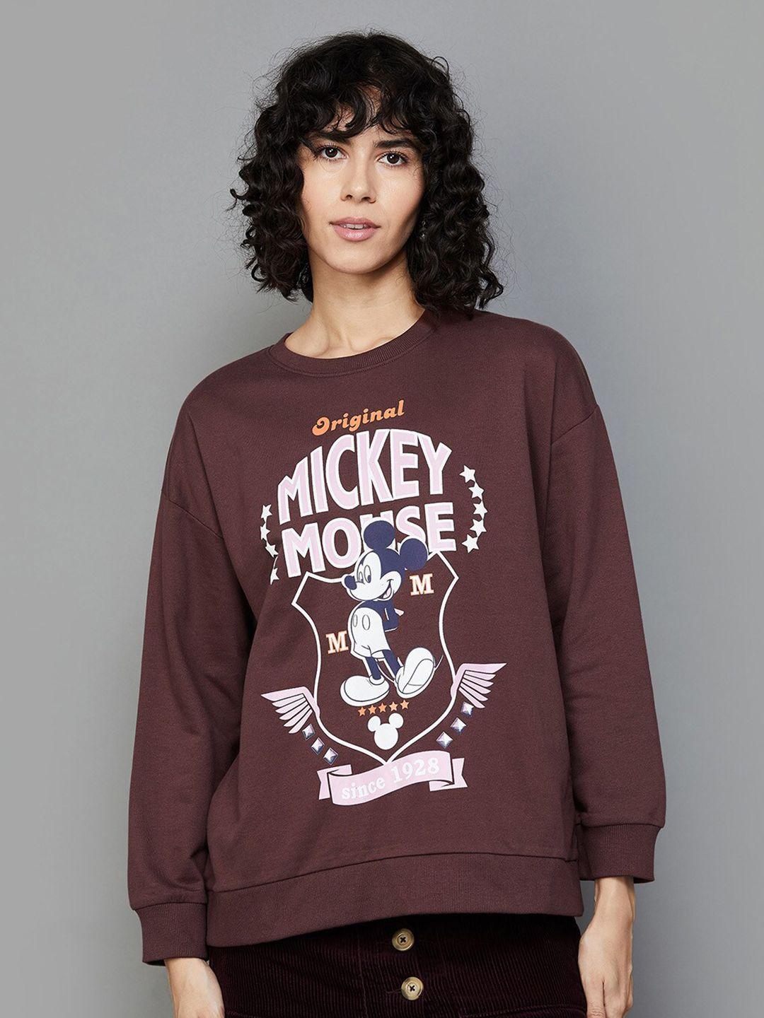 ginger by lifestyle mickey mouse printed cotton sweatshirt