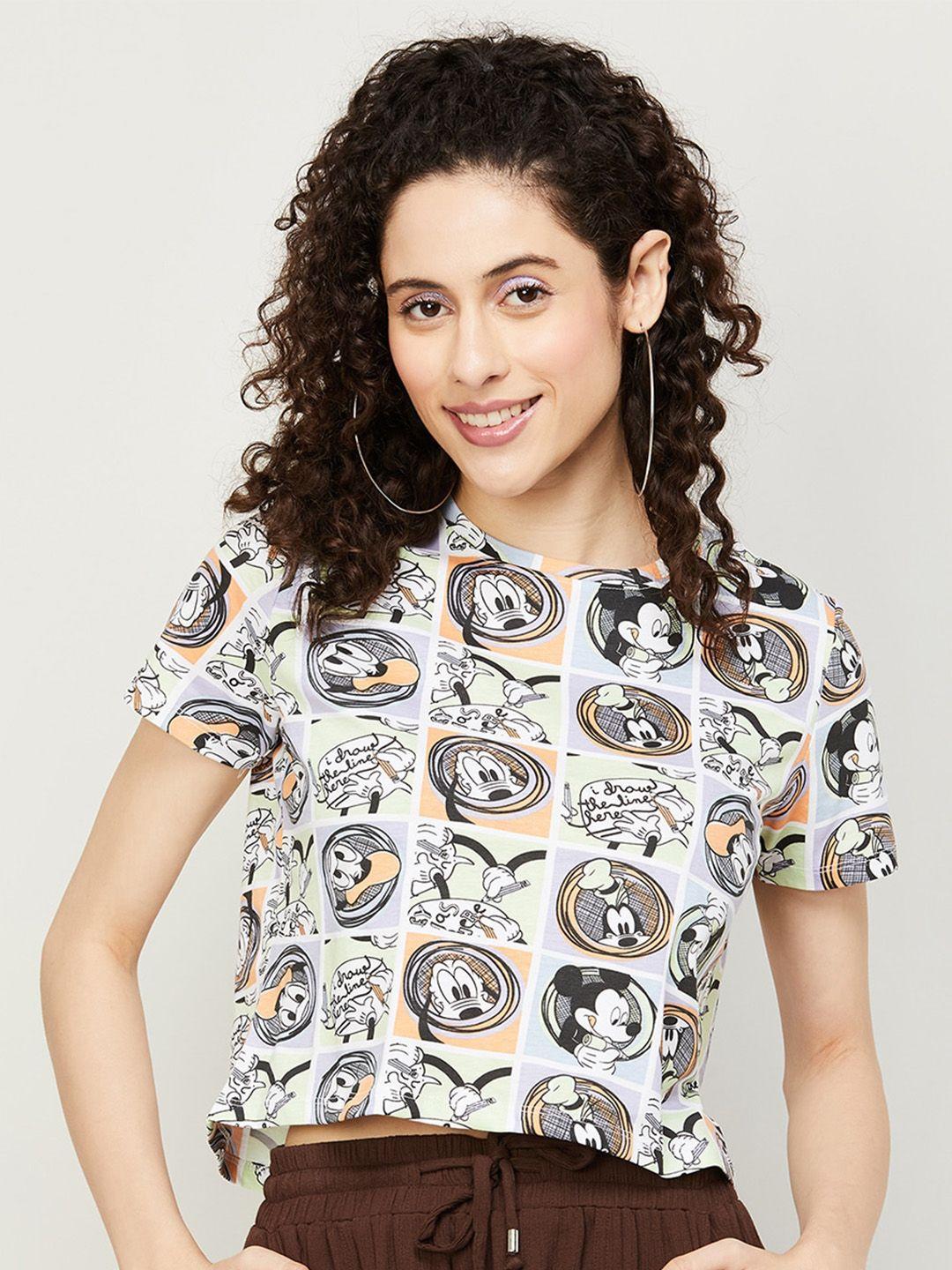 ginger by lifestyle mickey mouse printed pure cotton t-shirt