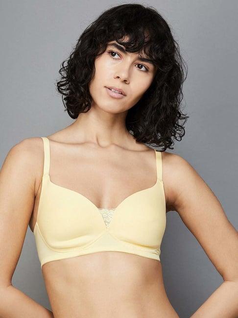 ginger by lifestyle pale yellow t-shirt bra