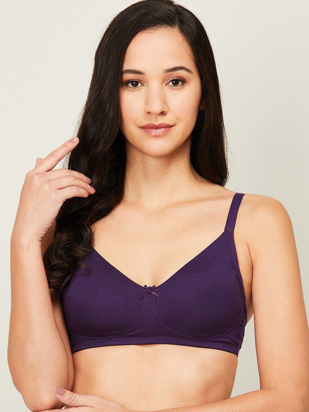 ginger by lifestyle purple solid lightly padded bra 1000010906267-purple
