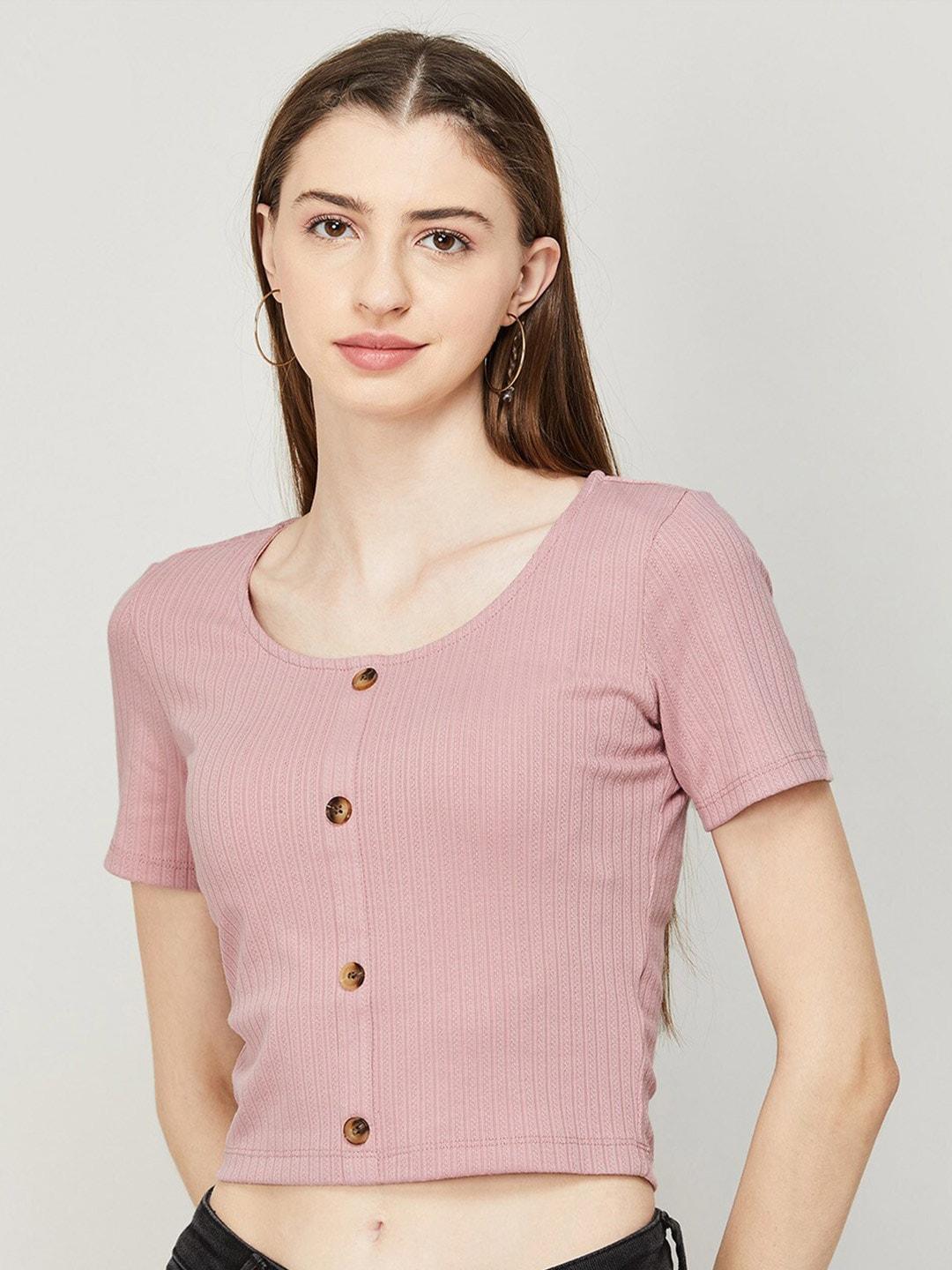 ginger by lifestyle round neck crop top