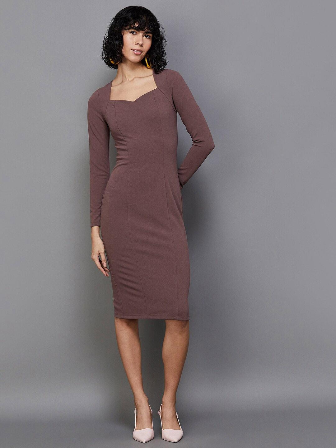 ginger by lifestyle square neck bodycon dress