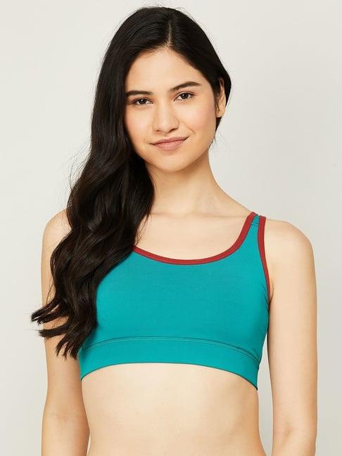ginger by lifestyle teal blue full coverage sports bra