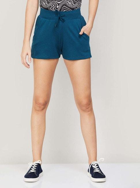 ginger by lifestyle teal blue high rise shorts