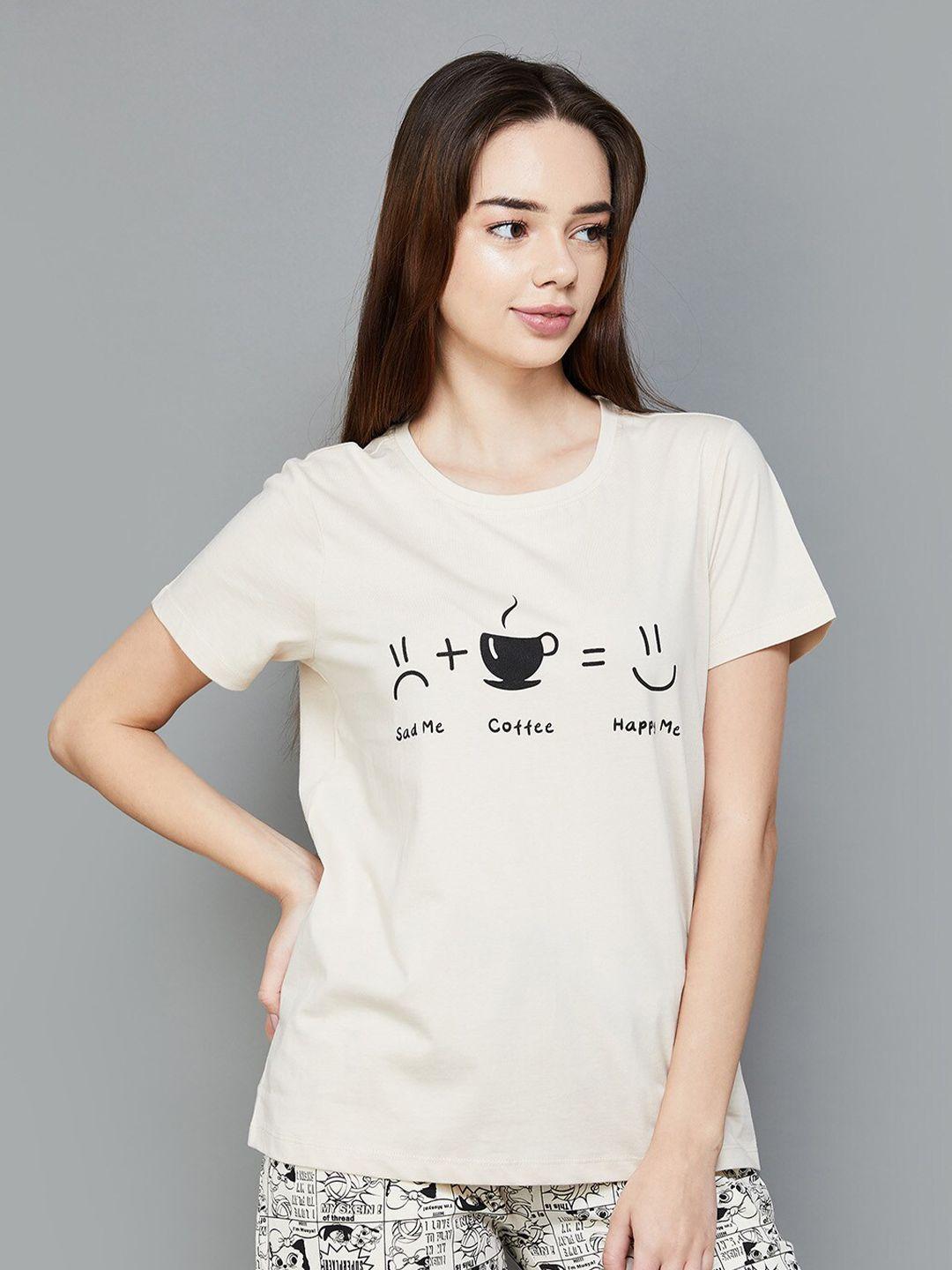 ginger by lifestyle typography printed pure cotton t-shirt