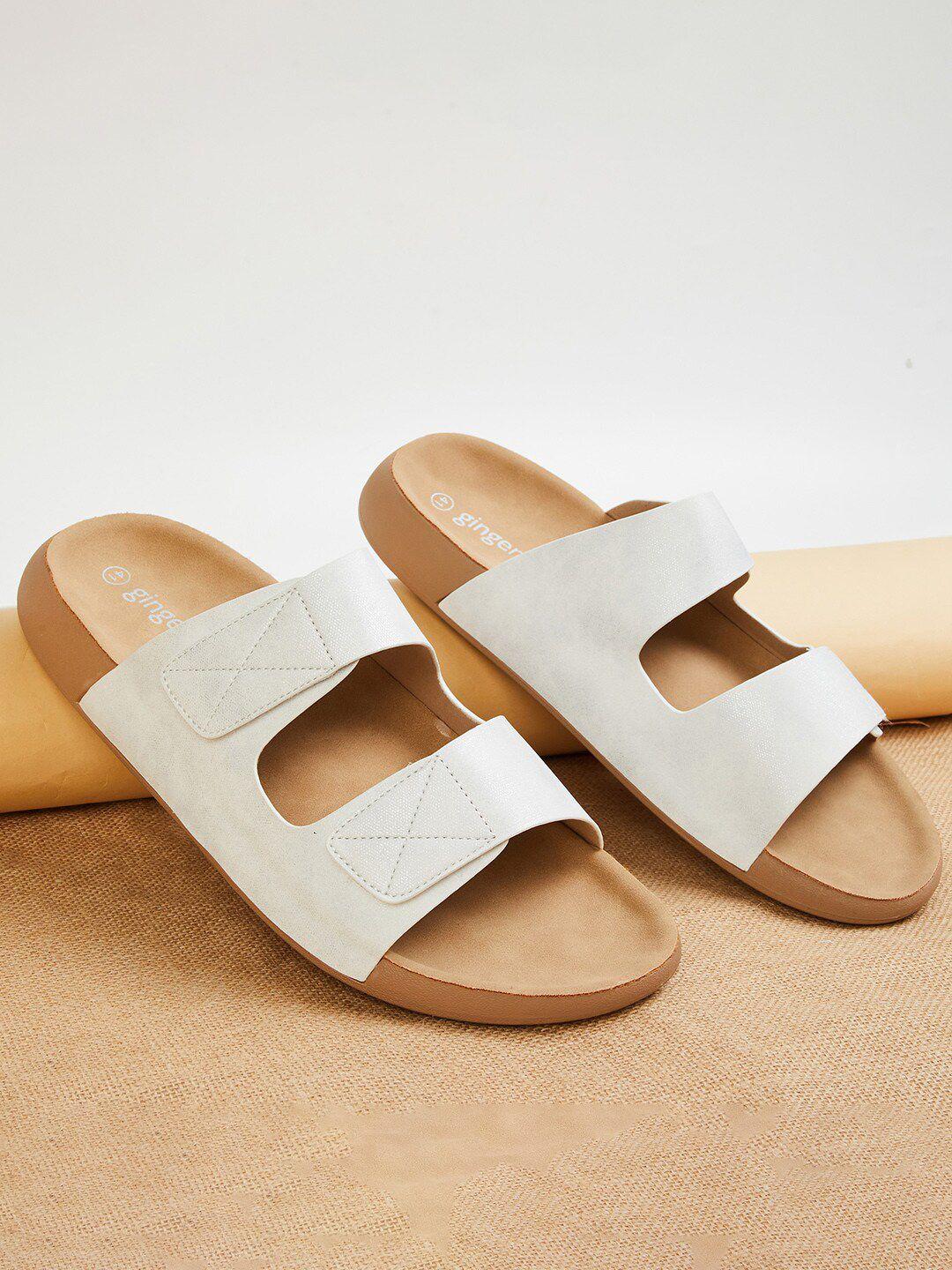 ginger by lifestyle velcro open toe flats