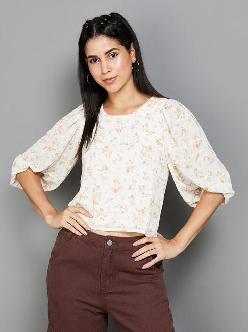 ginger-by-lifestyle-white-floral-print-top