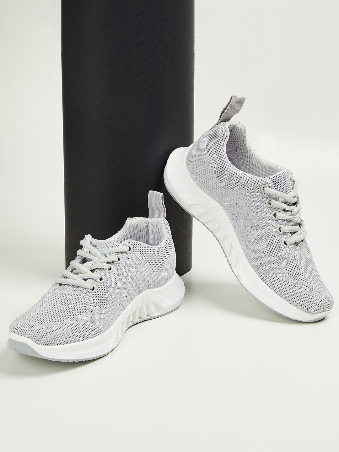 ginger by lifestyle women grey woven design pu sneakers