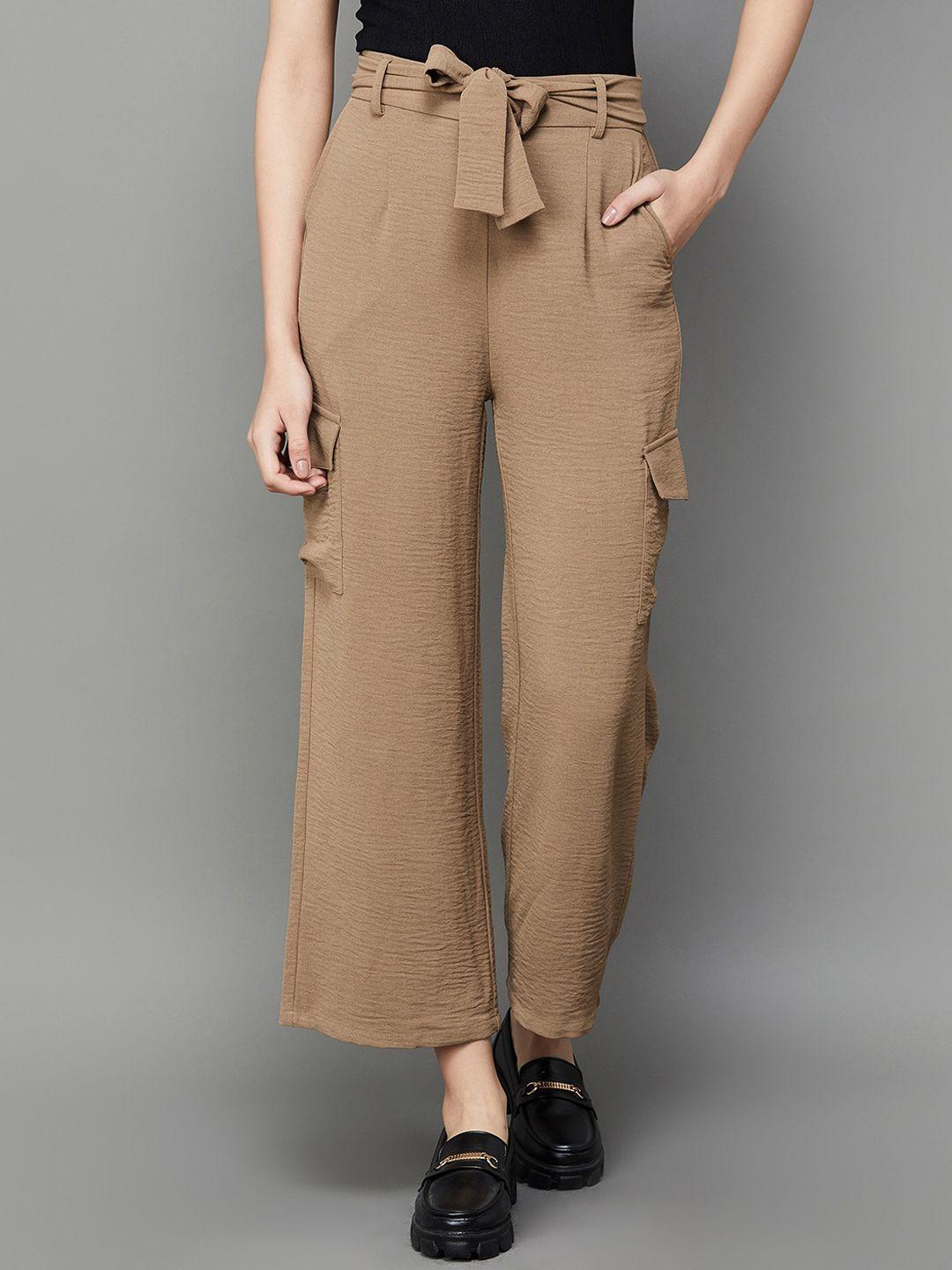ginger by lifestyle women mid-rise parallel trousers