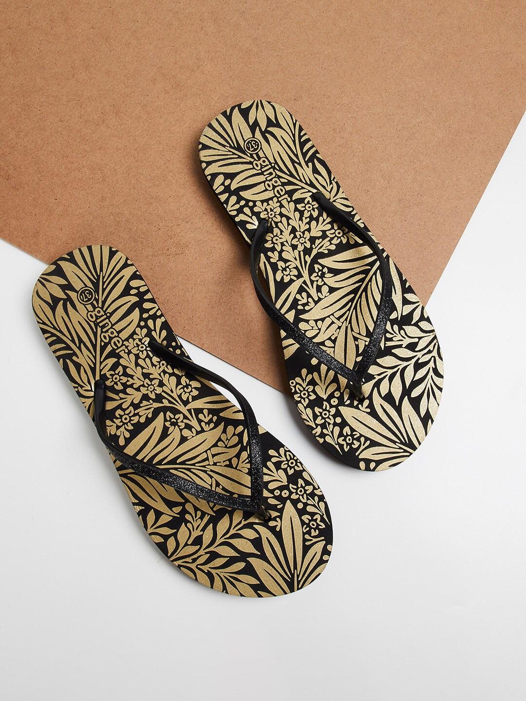 ginger by lifestyle women printed rubber thong flip-flops