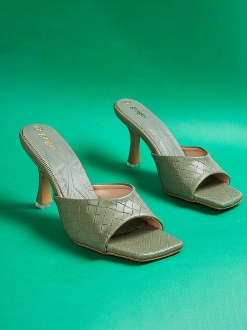 ginger by lifestyle women's green casual stilettos