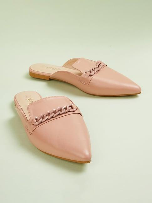 ginger by lifestyle women's pink mule shoes