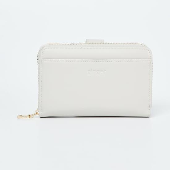 ginger solid zip-around bi-fold wallet
