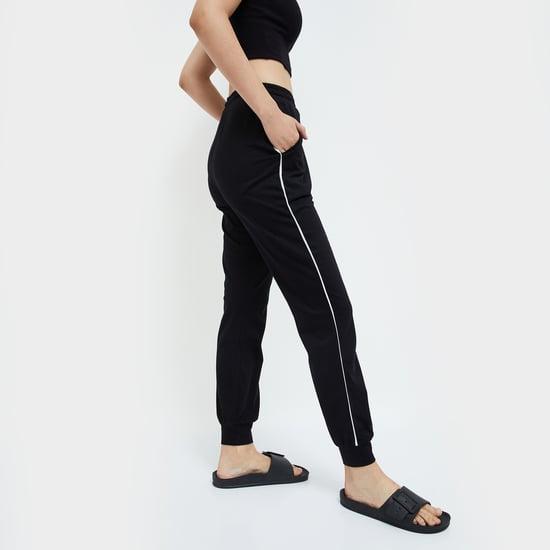 ginger women solid elasticated joggers