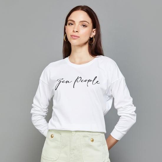 ginger women typographic print sweatshirt