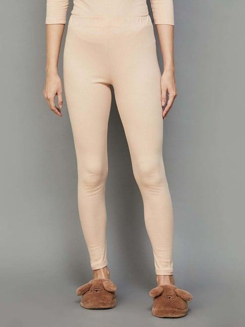 ginger by lifestyle beige cotton thermal pyjamas
