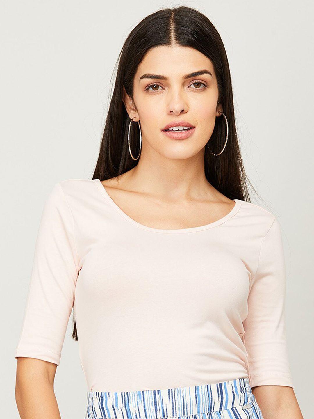 ginger by lifestyle beige crop top