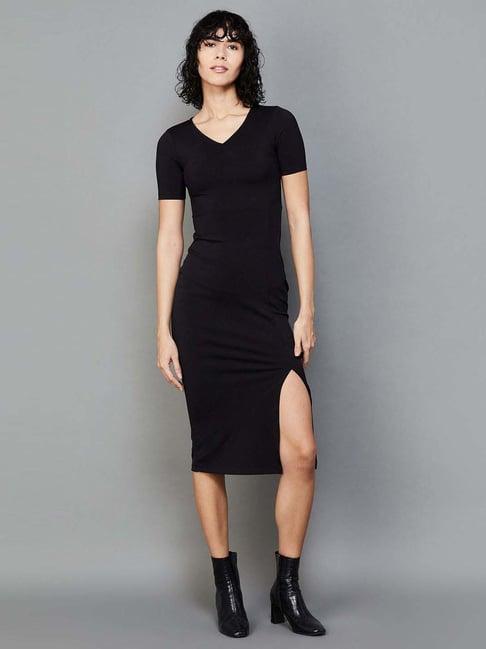 ginger by lifestyle black a-line dress