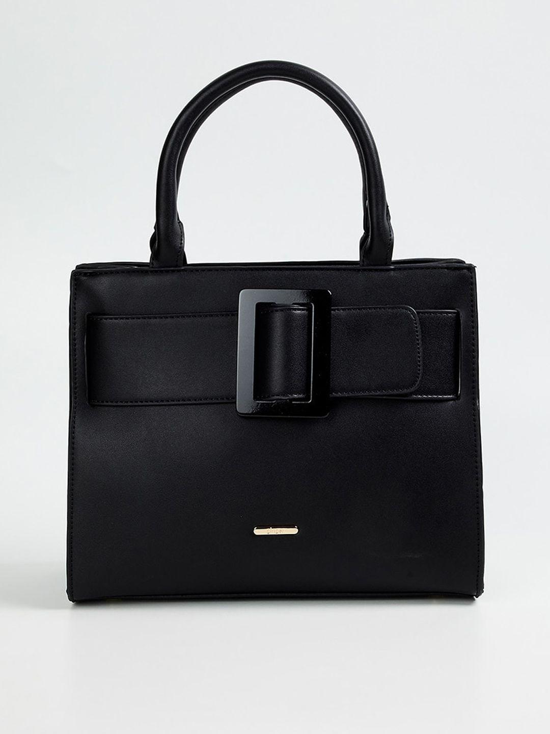 ginger by lifestyle black structured handheld bag